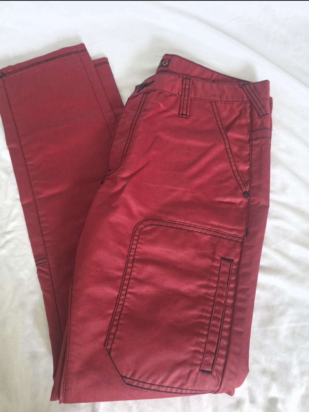 G by Guess Men's Red Cargo Pants